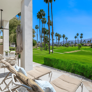 Patio with course view