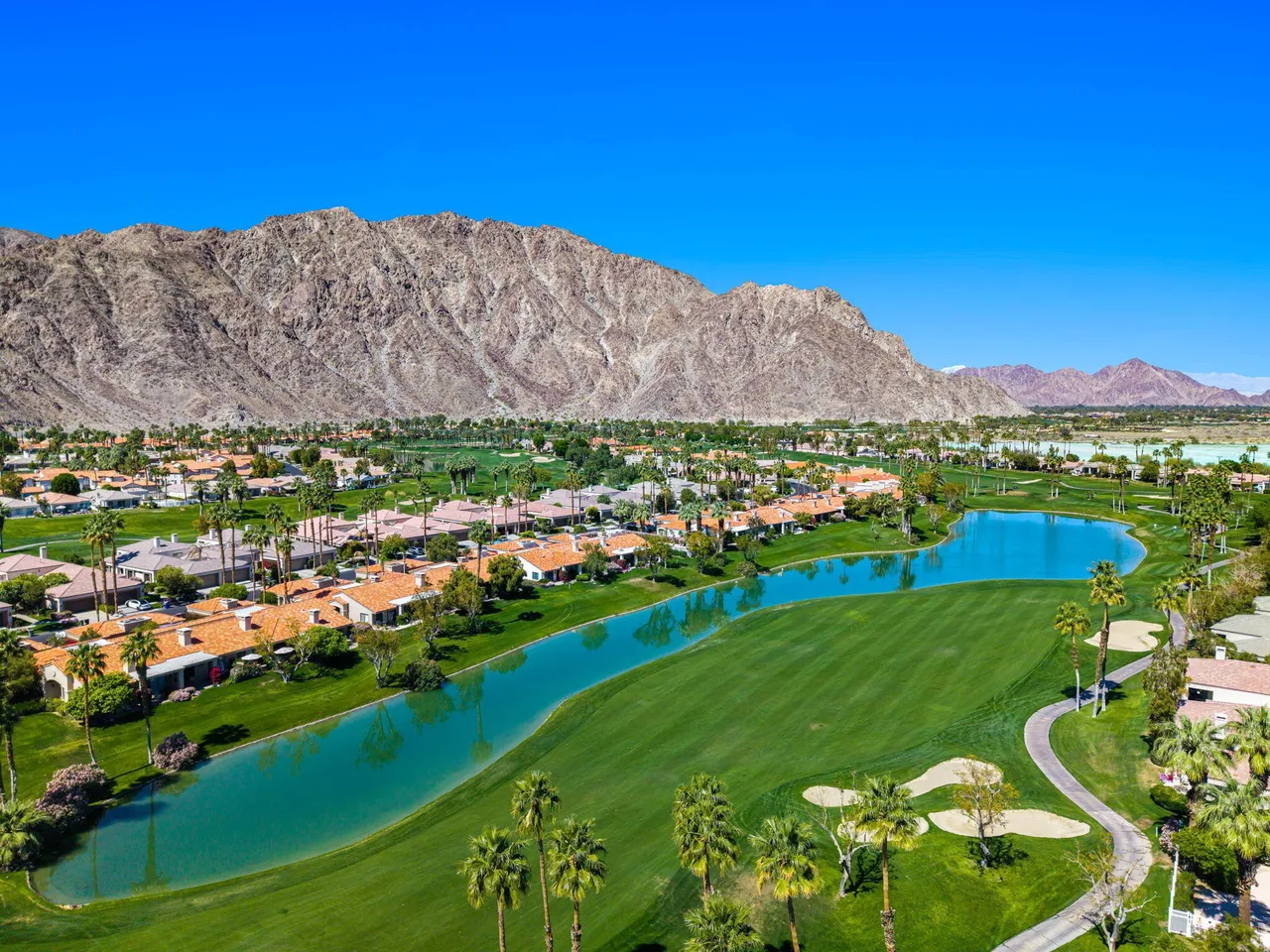 Aerial fairway and lake