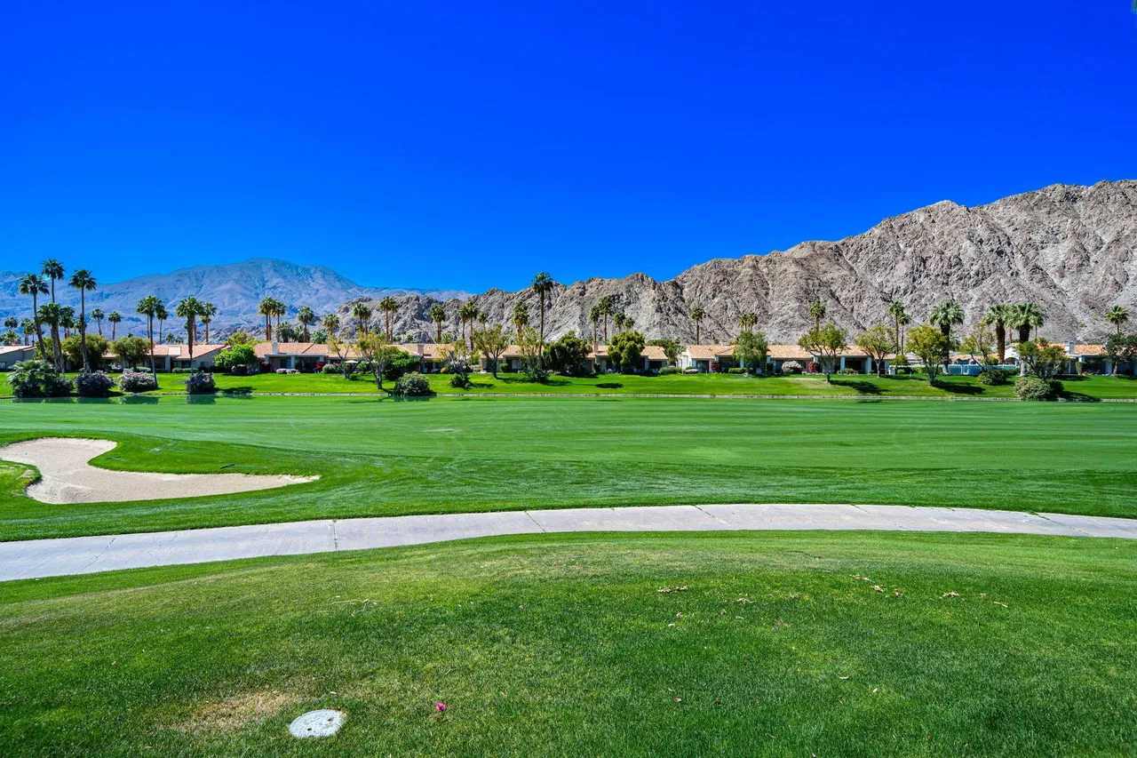 Golf course with sand bunkers