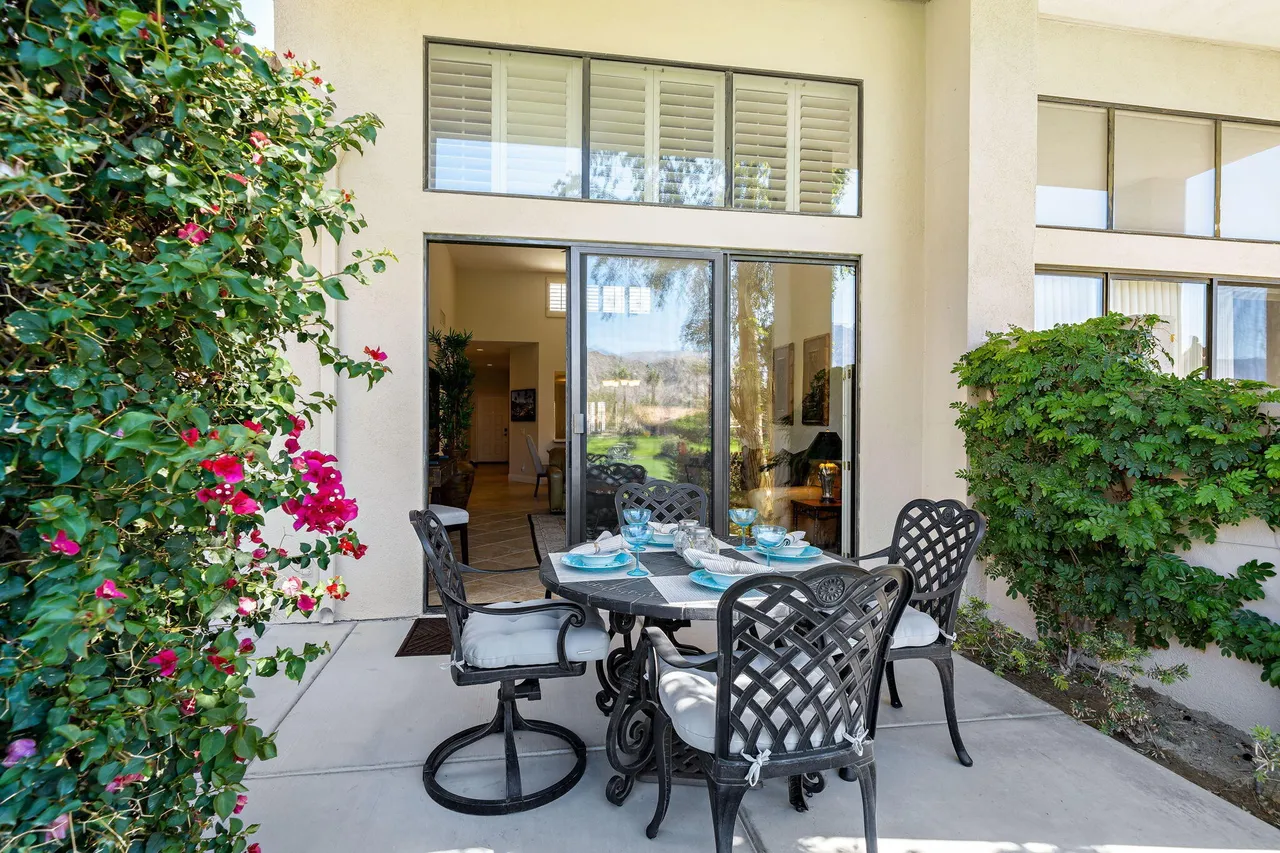 Patio dining by sliding door